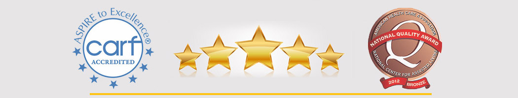 Award banner with 5-star ratings